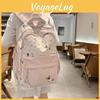 Cute Dachshund Dog Cartoon Printed Student Backpack With Pendant For School