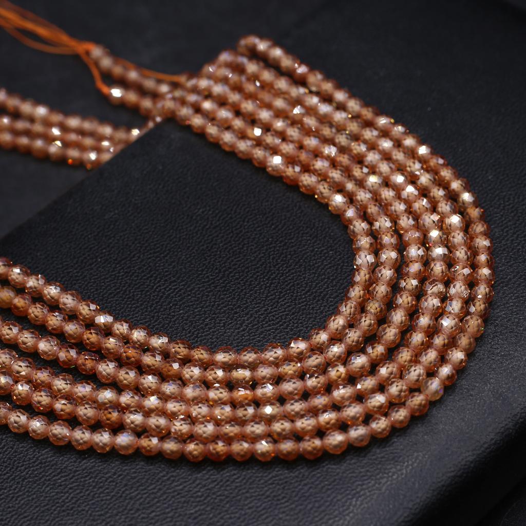 Natural Stone Faceted Beads Zircon Small Beads 4 MM Charms For Jewelry Making DIY Necklace Bracelet Earrings Accessory