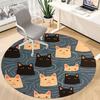 1pc Cat Water Office Round Area Rug, Under Office Chairs Bedroom Living Room Home Decor, Room Deco