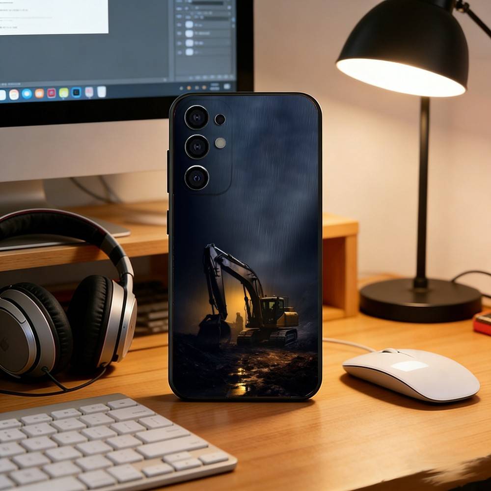 Classic excavator Phone Case For Samsung S25,S24,S21,S22,S23,S30,Ultra,S20,Plus,Fe,Soft Silicone Black Cover