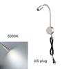 AC100-240V Silver 3W 3000K 4000K 6000K LED Reading Lights with EU USA Plug for Bed Headboard Desk Aluminum Goosene wall lamp