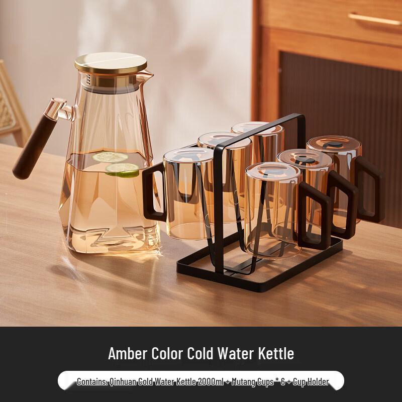ZISIZ Large Capacity Glass Cold Water Kettle Set