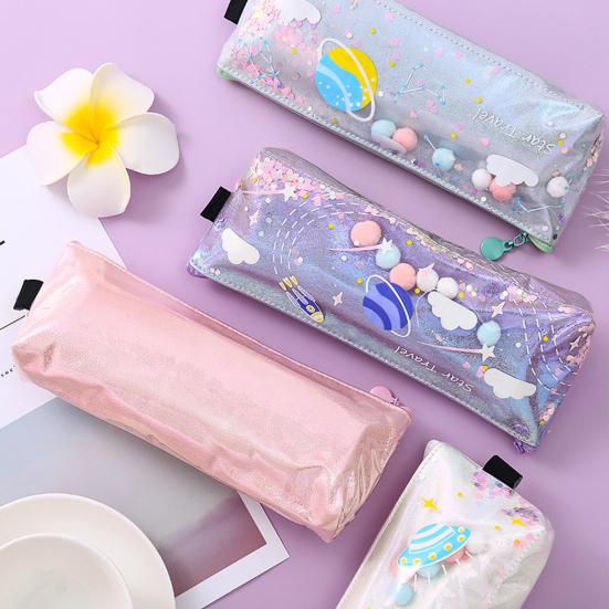 Pencil Case Rectangular Waterproof Stationery Bag with Multiple Compartments Pencil Pouch for Pens Erasers Rulers School Office Supplies