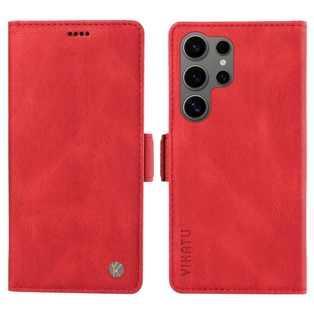 YIKATU YK-005 For Samsung Galaxy S25 Ultra Case PU Leather Wallet Phone Cover Skin Touch Feeling