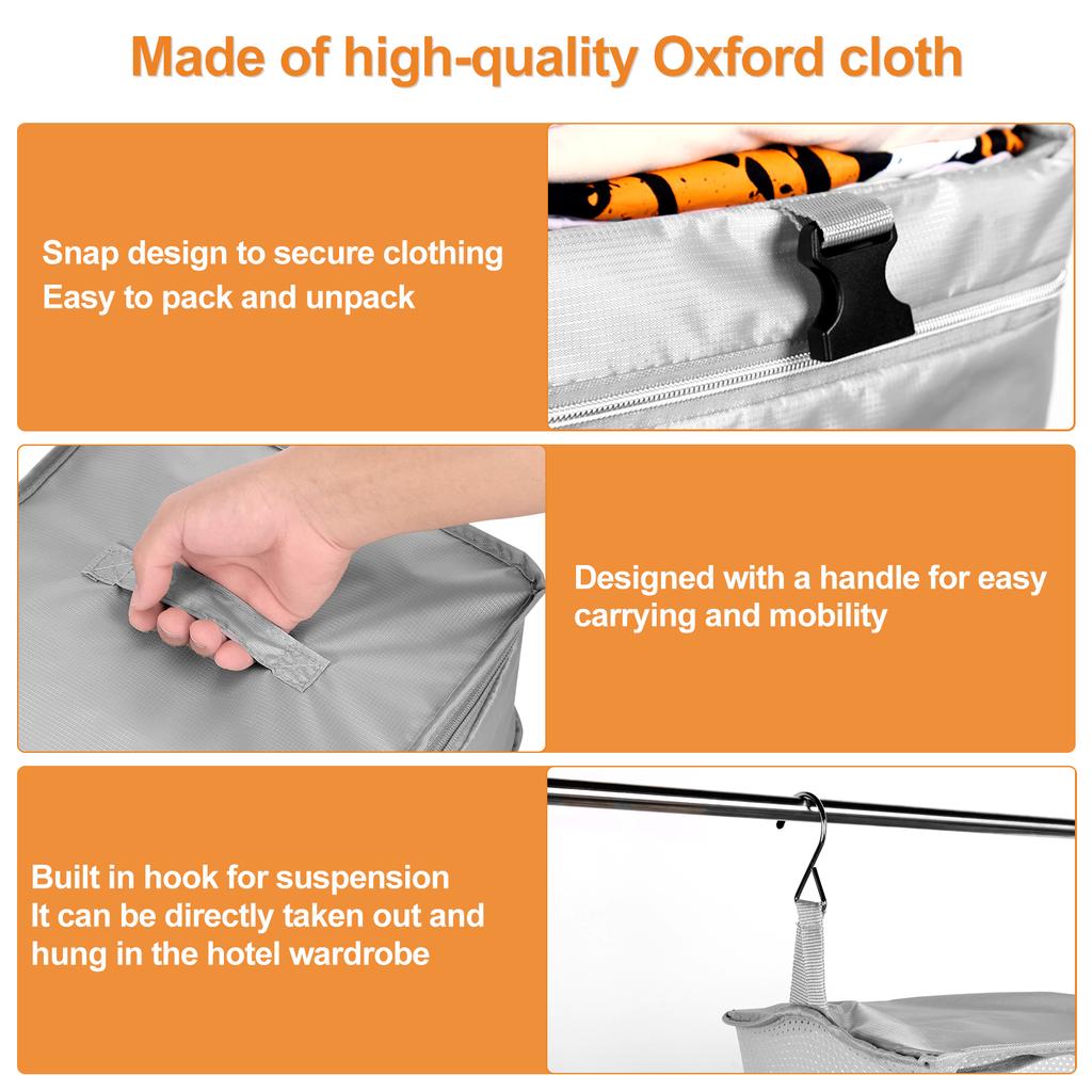 2/3 Layers Hanging Travel Luggage Organizer Bag Large Capacity Foldable Clothes Storage Bag Portable Breathable Wardrobe Garment