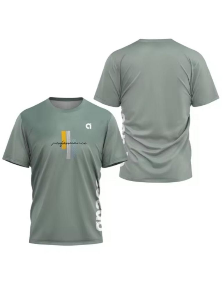 Summer 3D Printed Men's Round Neck Sports T-shirt Badminton Game Quick Drying T-shirt Table Tennis Outdoor Loose Sports Short Sleeve