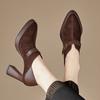 Women's autumn new suede waterproof designer high heels outdoor leisure comfortable shallow mouth sexy pointed high heels size39