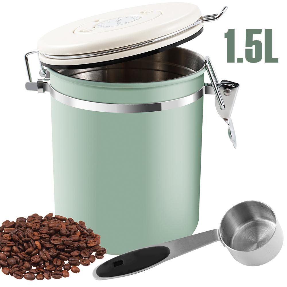 Large Capacity Coffee Storage Container Double Airtight Stainless Steel Coffee Storage Can with Lids for Coffee Beans Tea Sugar