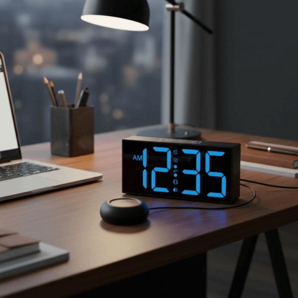 Super Loud Vibrating Electronic Alarm Clock Adjustable Brightness Table Clock Student