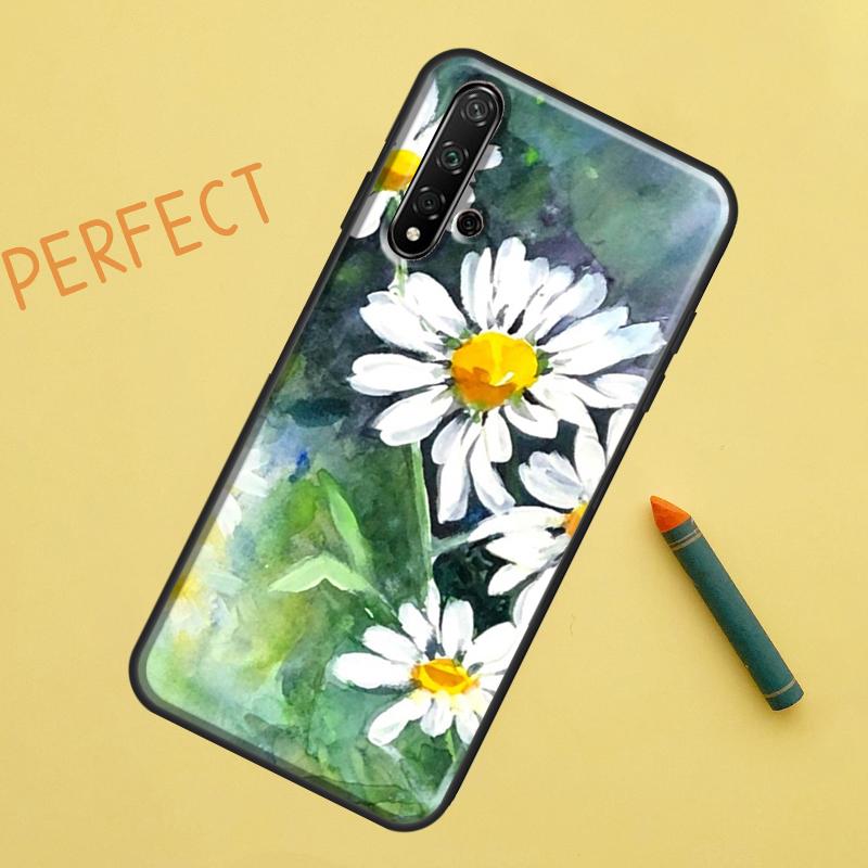 Daisy Watercolor For Huawei Nova Y91 Y70 Y72 Y73 Y60 Y90 Y61 8i 7i 11i 12i 12s 9 10 SE P20 P30 P40 Lite Case