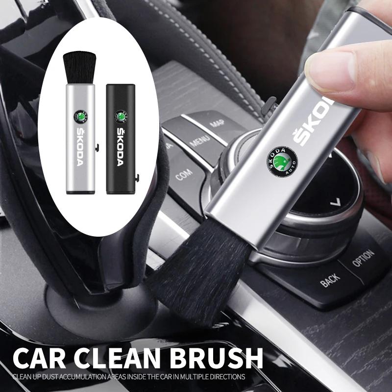 AAAAO1 1pcs Car Retractable Dust Cleaning Soft Brush For Skoda Octavia MK2 MK3 2 3 A7 Fabia Karoq Kodiaq Superb Rapid Kamiq Scala Yeti