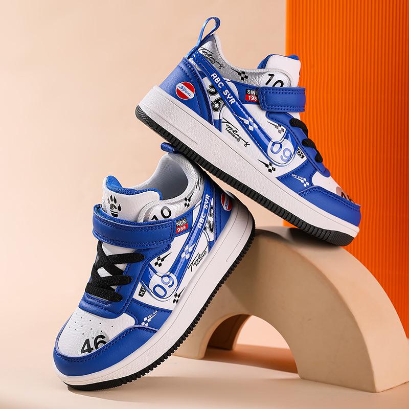 Boys and girls high-top board shoes middle-aged and older children and primary school students Velcro children's sports shoes trendy sports style casu