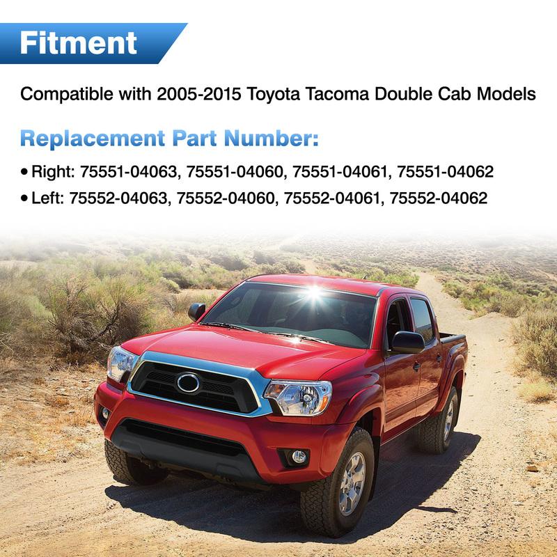 Car Side Door Roof Drip Moulding Trim Seal Strip for Toyota Tacoma Double Cab 2005-2015 Left Hand Drive 75552-04063 75551-04063