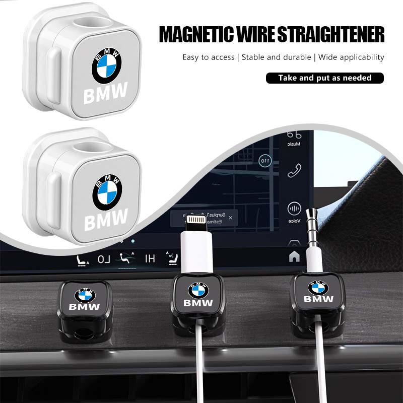 MLKQ6 2pcs Car Phone Data Cable Organizer Management Clamp Holder For BMW Performance X1 M3 M6 F01 F02 E34 E36 E60 F10 F20 X6