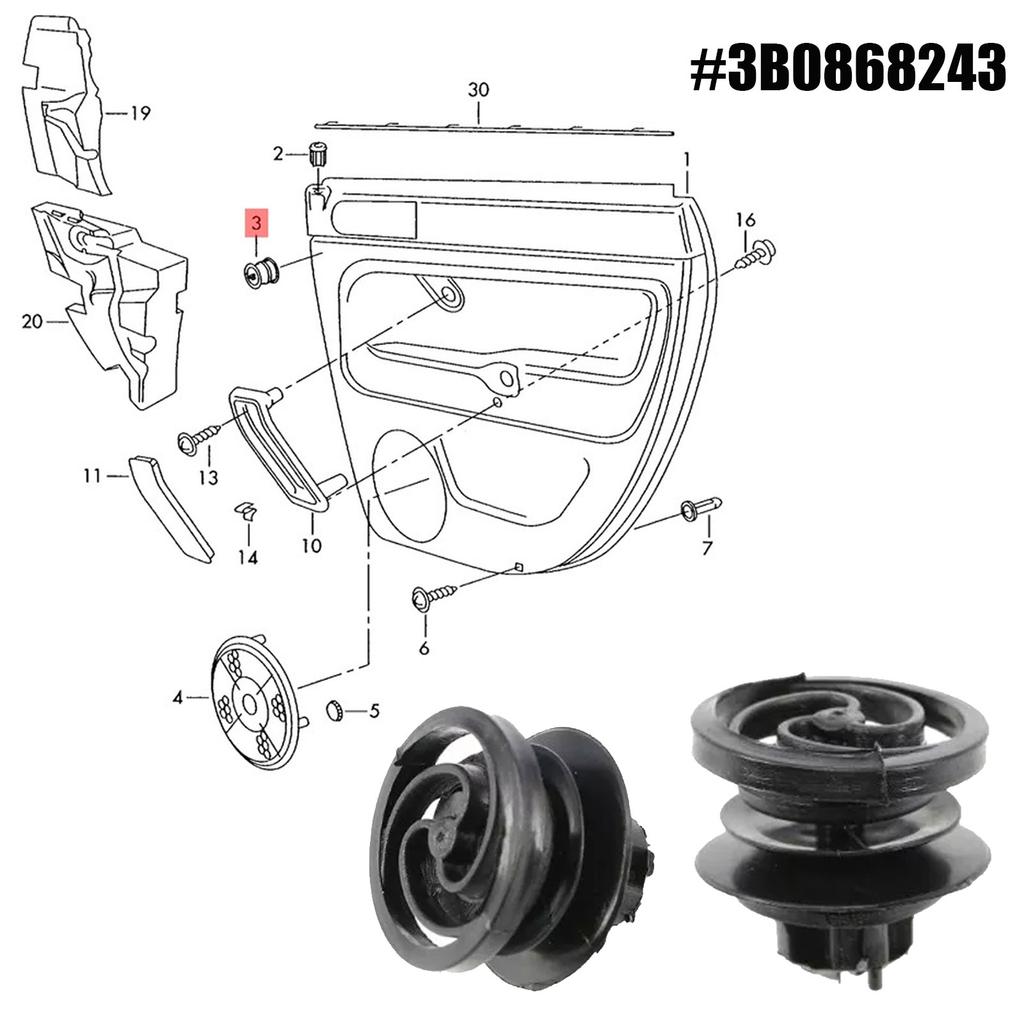 Car Interior Door Panel Clips Trim Fasteners 3B0868243 for For VW JETTA GOLF MK4 PASSAT BORA