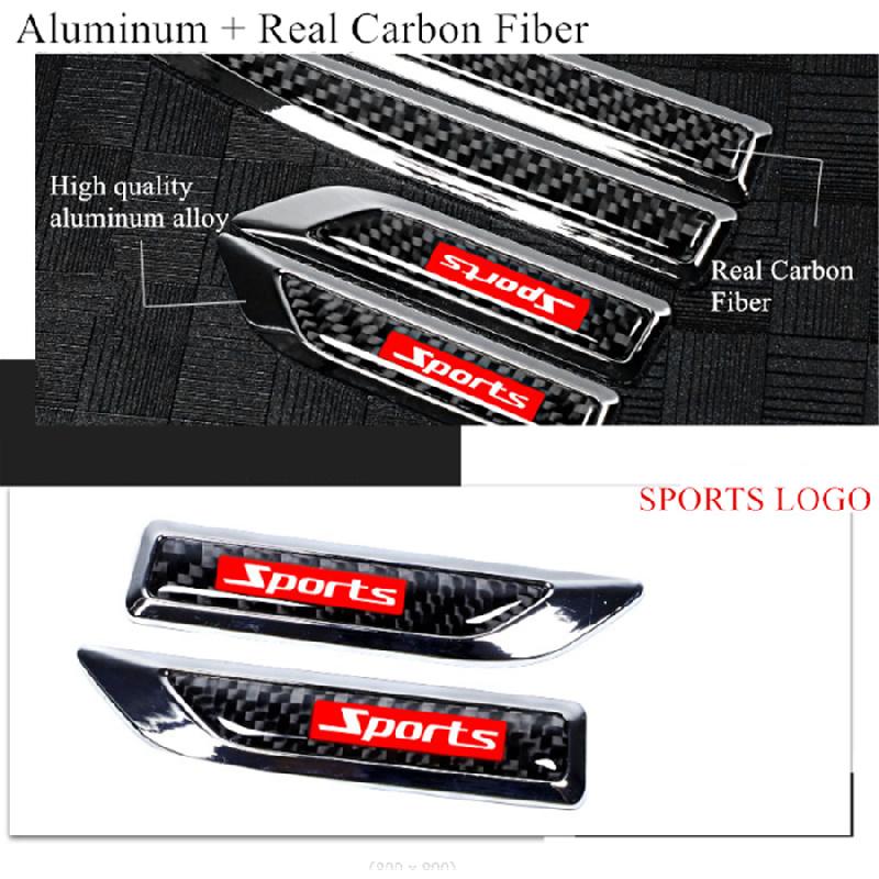 1 Paar Kohlefaser Auto Seitenkörper Kotflügel Zierleisten Dekoration Aufkleber Abziehbilder Emblem