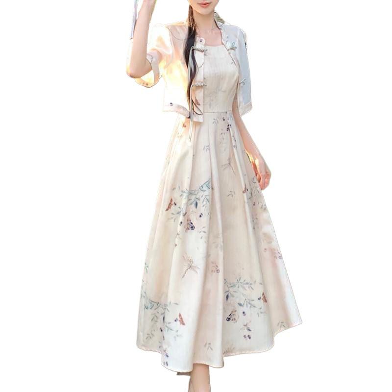 2026 Summer Hanfu-Inspired Petite Two-Piece Dress Set