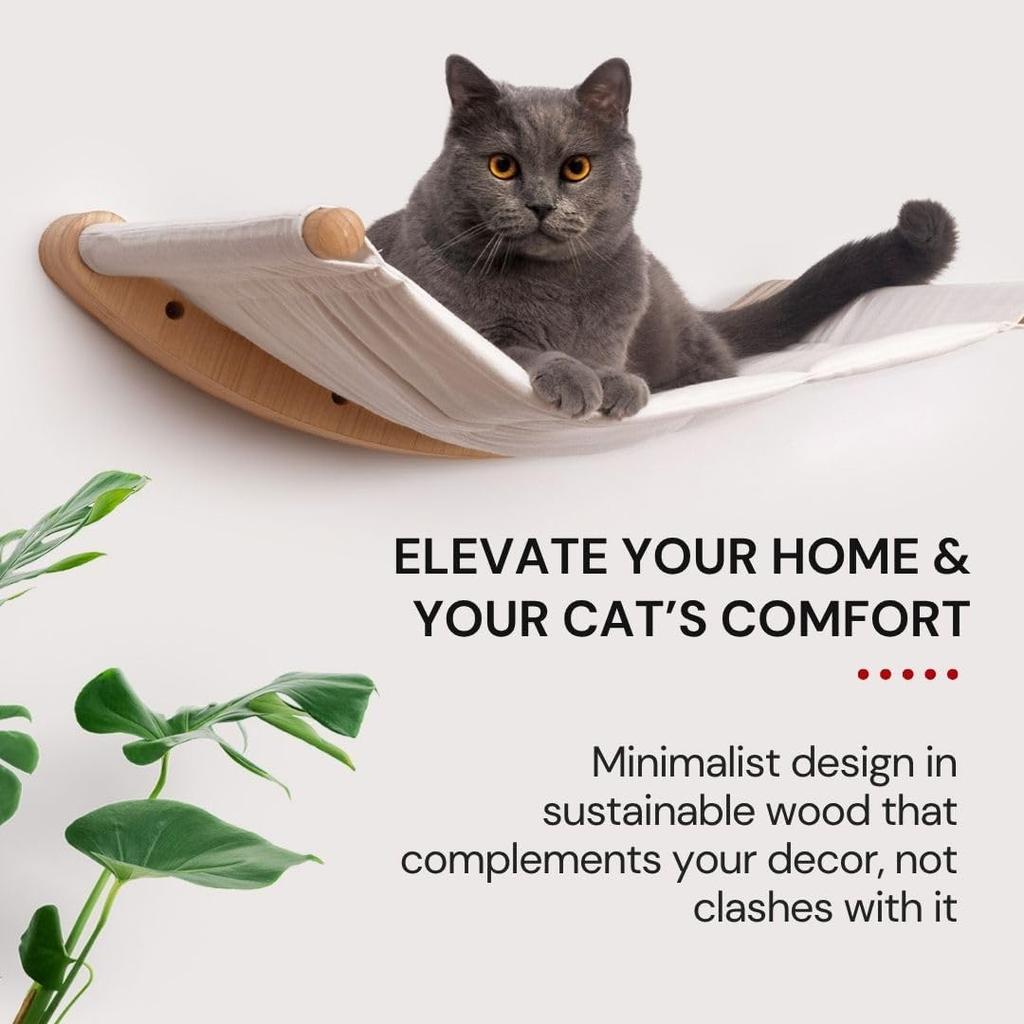 Cat Hammock Bed Wall Mounted Climbing Cats Kitty Bed Funiture Stable Shelf Perches Cat House for Sleeping Playing Accessories