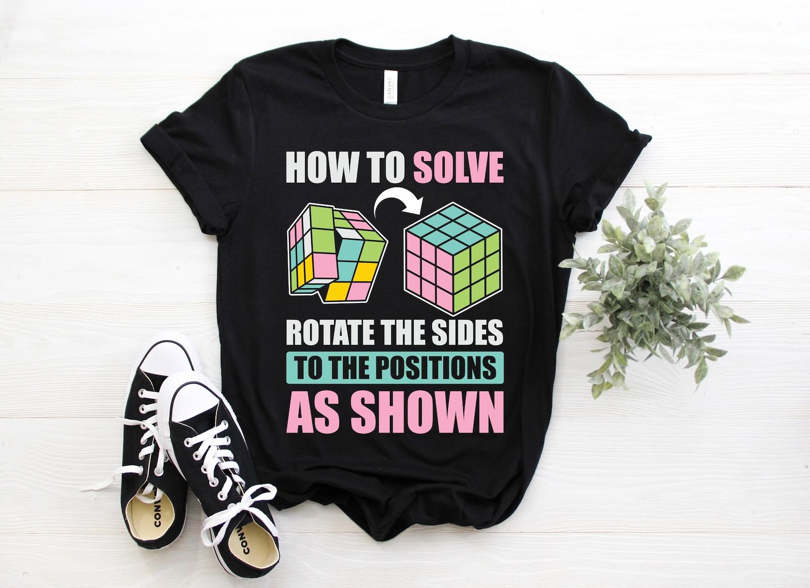 Rubik Cube Retro Vintage Colorful Cube Game Math T-Shirt, Rubiks Cube Costume Gifts, Rubik s Solve Lover Birthday Present Shirts, Funny Tees 160