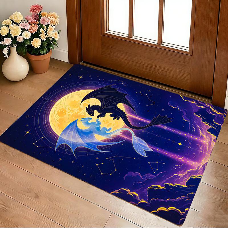Dragon Moon Living Room Nonslip Area Rug Soft Carpet For Bedroom Game Playroom Sofa Office Home Decor Doormat Christmas Gift C922128