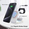 Desktop Multifunctional 15W Wireless Charger with Ambient Light & Foldable Magnetic Design for Office or Home Use