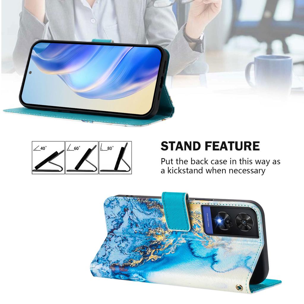 Luxusní malované kožené pouzdro v oceánské barvě s mramorovým povrchem, peněženka, styl knihy, pro TCL 305, 306, 403, 501, TCL 30, 30 Plus, 30 XE 5G, 201, 20 R, 40R, TCL 40 SE...