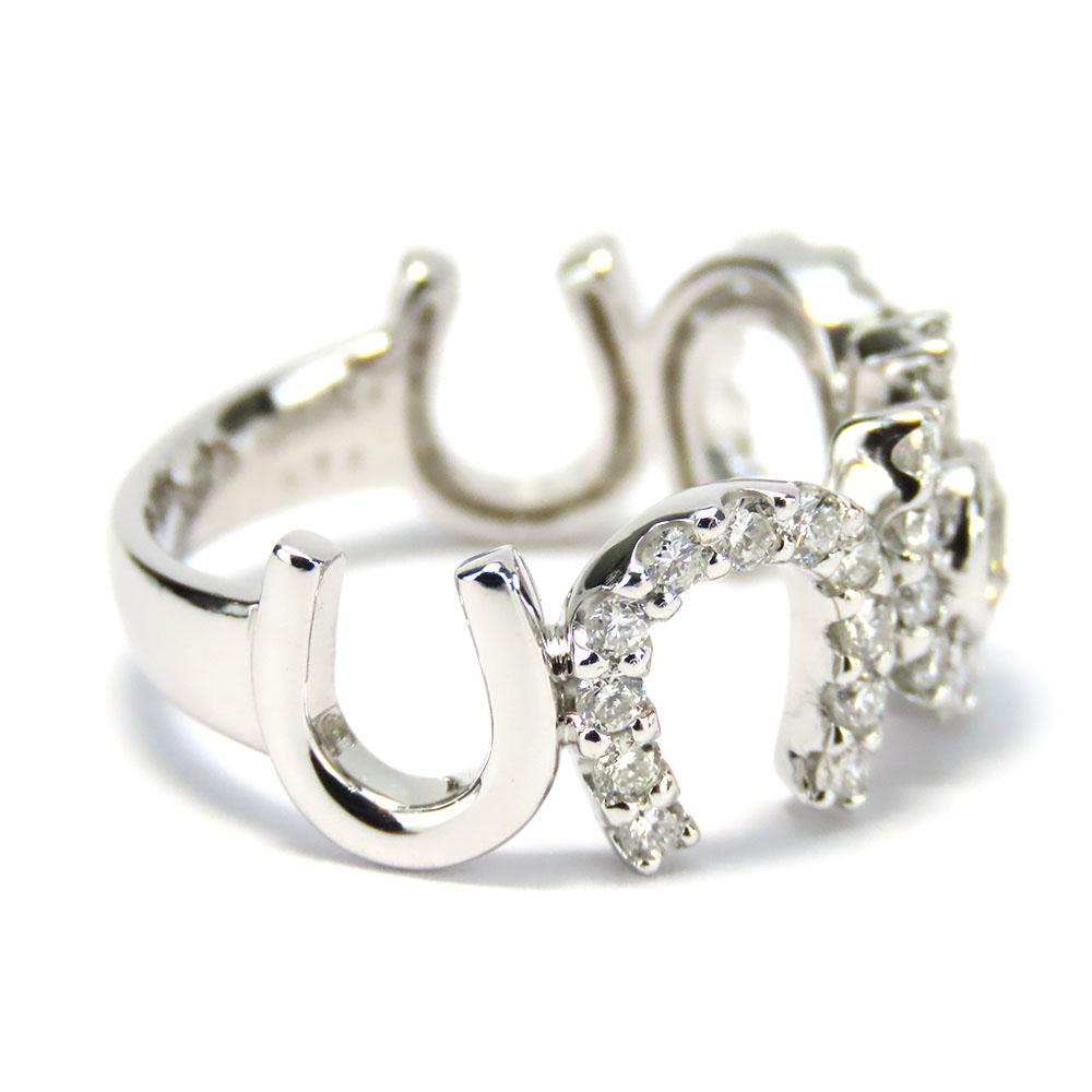 Used no brand Ring Round Modified Brilliant EU#53.5 Pt900Platinum/diamond 7.6g Platinum around 13.5