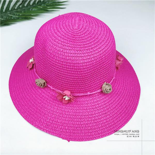 New Women's Straw Hat Spring and Summer Outing Wreath Sun Hat Sun Hat Seaside Big Edge Bow Fisherman Hat