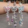 Butterfly Crystal Bead Phone Strap Wrist Chain Mobile Phone Lanyard  Mobile Phone Pendant