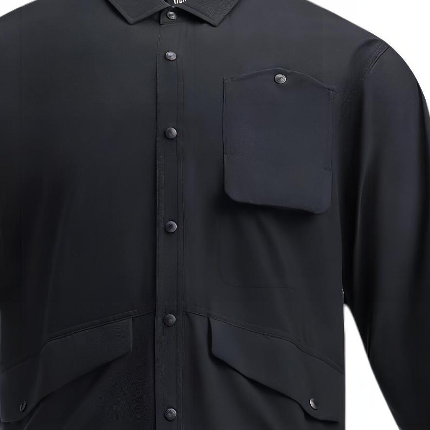 Under Armour Urban Outdoor Multi-Pocket Button-Down Long Sleeve Shirt Men Black 1389295-001