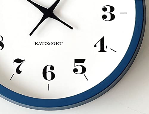 KATOMOKU Muku Clock 12 Blue Wall Clock Sweep km-97BLRC 306mm (radio Clock)