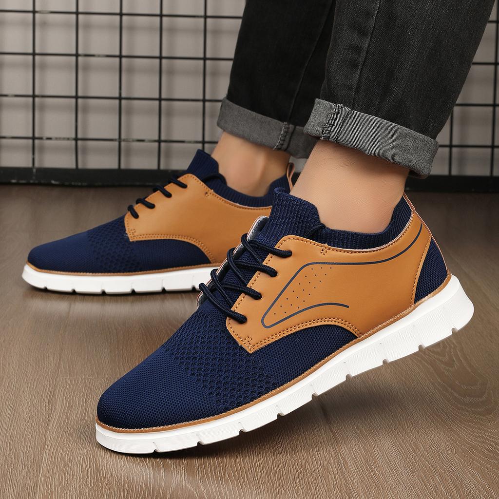 Foreign trade large size 48 men's shoes lightweight thick-soled shock-absorbing breathable sports and leisure men's shoes mesh shoes men's models