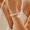 Rinhoo Imitation Pearl Shell Pendant Bracelet for Women Starfish Crushed Stone Charm Bracelet Summer Beach Jewelry