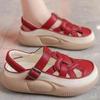 2025 Summer Women's Roman Sandals Closed-Toe Hollow Airy Soft Sole Casual Sporty White Shoes New Design Breathable Sneakers