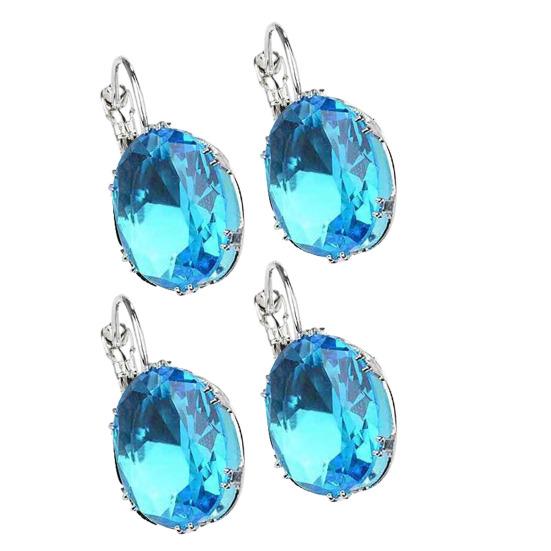 1/2 Pairs Teardrop Earrings Lightweight Sparkling Cubic Zirconia Water-drop Pendant Drop Earrings Jewelry Accessories