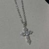 Elegant Zircon Cross Pendant Necklace for Women – Versatile and Stylish Choker Clavicle Chain