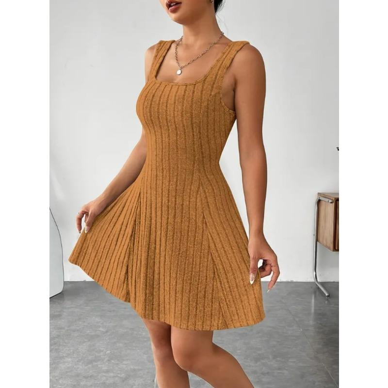 Damski Modny Casualowy Jednokolorowy Krótki Top z Kapturem z Długim Rękawem + Zestaw Sukienki bez Rękawów