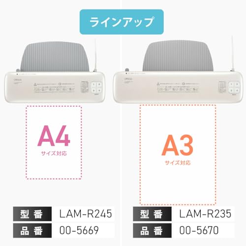 OHM Elektrischer OffiStyle Persönlicher Laminator, A4-Format, Nur für 100-Mikron-Folien, mit automatischer Abschaltung und Rollenfreigabe, LAM-R245 (Produktcode: 00-5669)