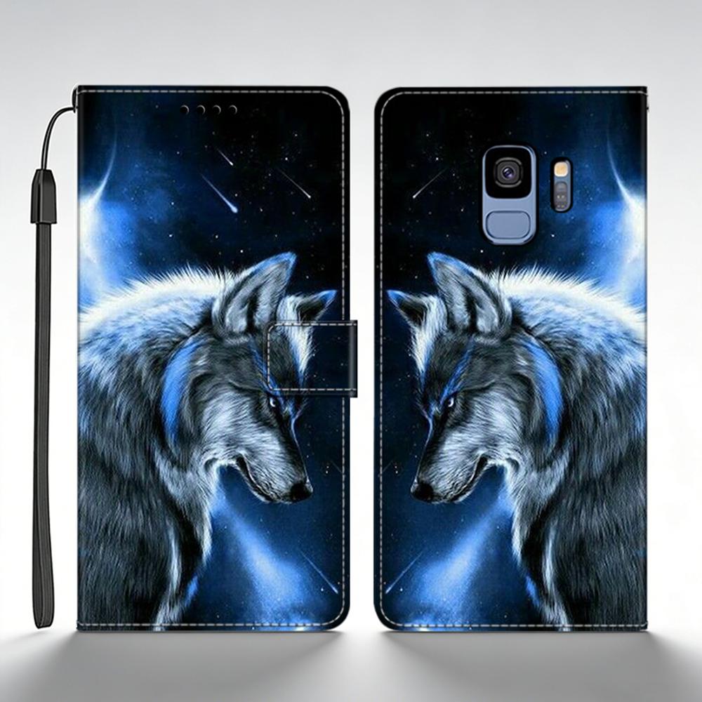 Pro Samsung Galaxy S9 Plus Pouzdro Kožené Flip Peněženkové Pouzdro Pro Samsung S9 GalaxyS9+ Zadní Kryt Tištěná Motýlí Kočičí Skořápka Funda