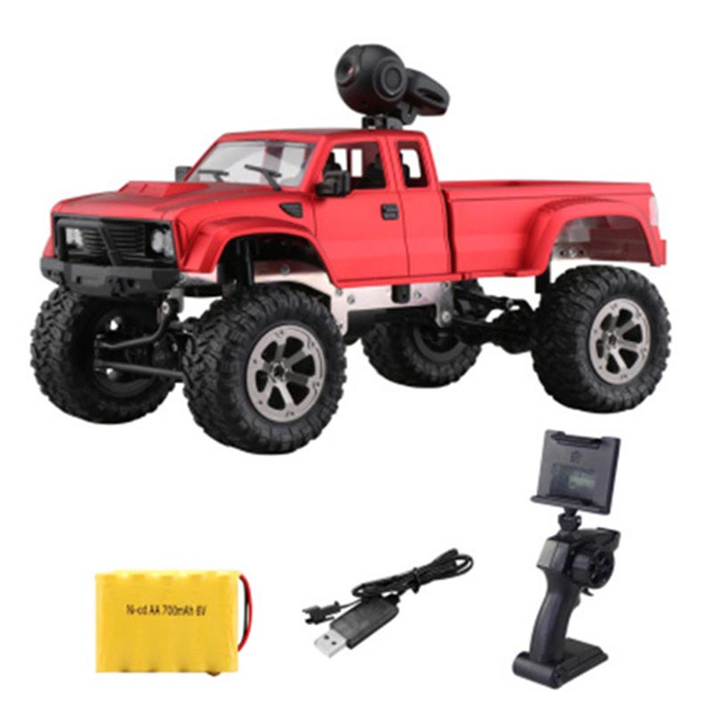 WiFi RC Truck 2.4Ghz 1/16 4WD Off-road RC Car with Front Light WiFi FPV 720P HD Camera Brushed Four-wheel Drive Off-road Toy Car