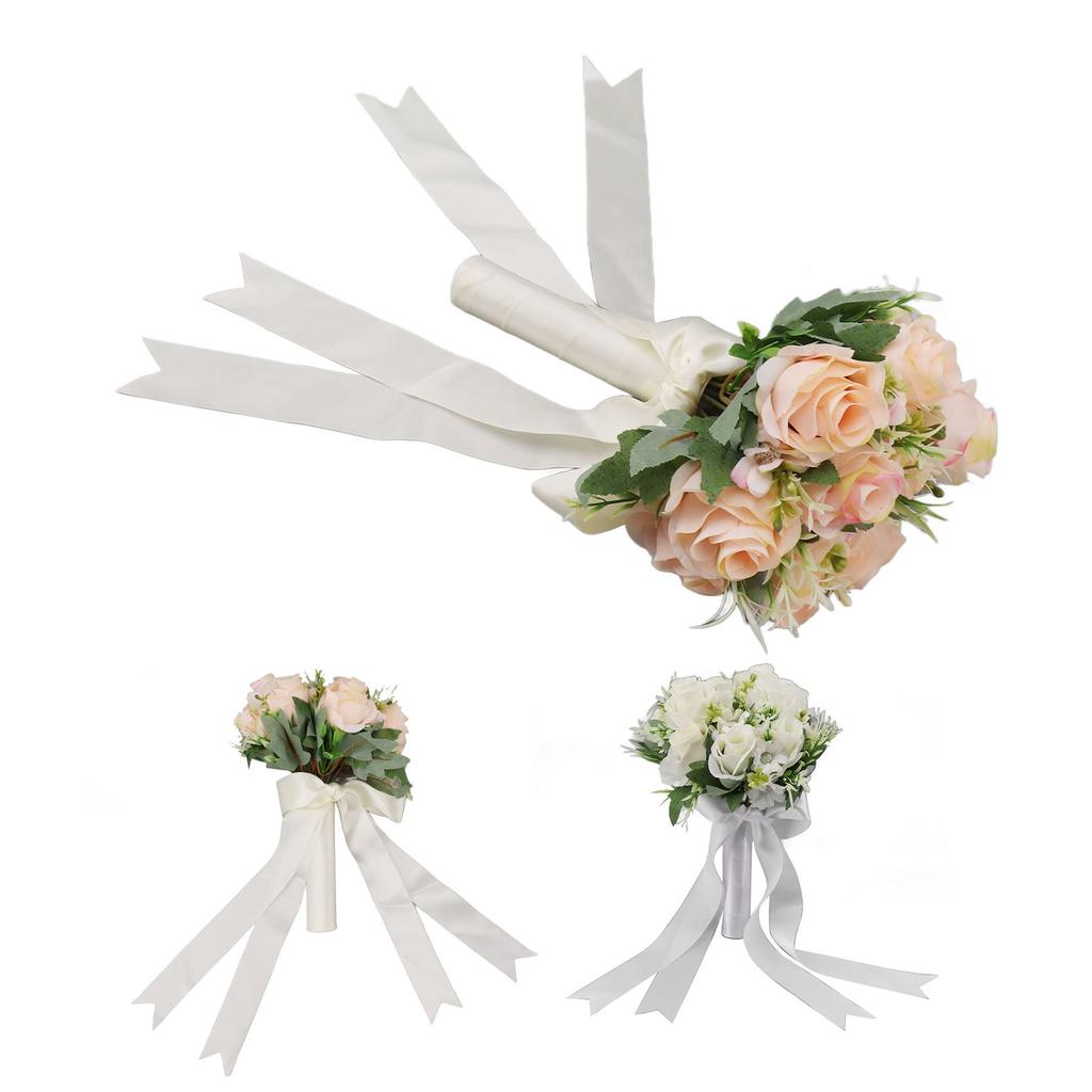 Wedding Bouquets Flower Hand Bouquet Silk Artificial Fake Flowers for Bride Wedding Party and Church