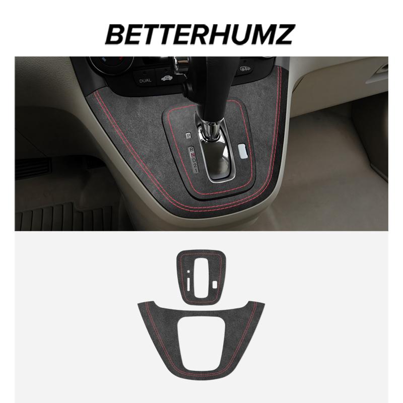Betterhumz For Honda CRV RD5 RD7 2007-2011 Made of Alcantara Center Console Gear Shifter Trim Stickers Car Interior Accessories