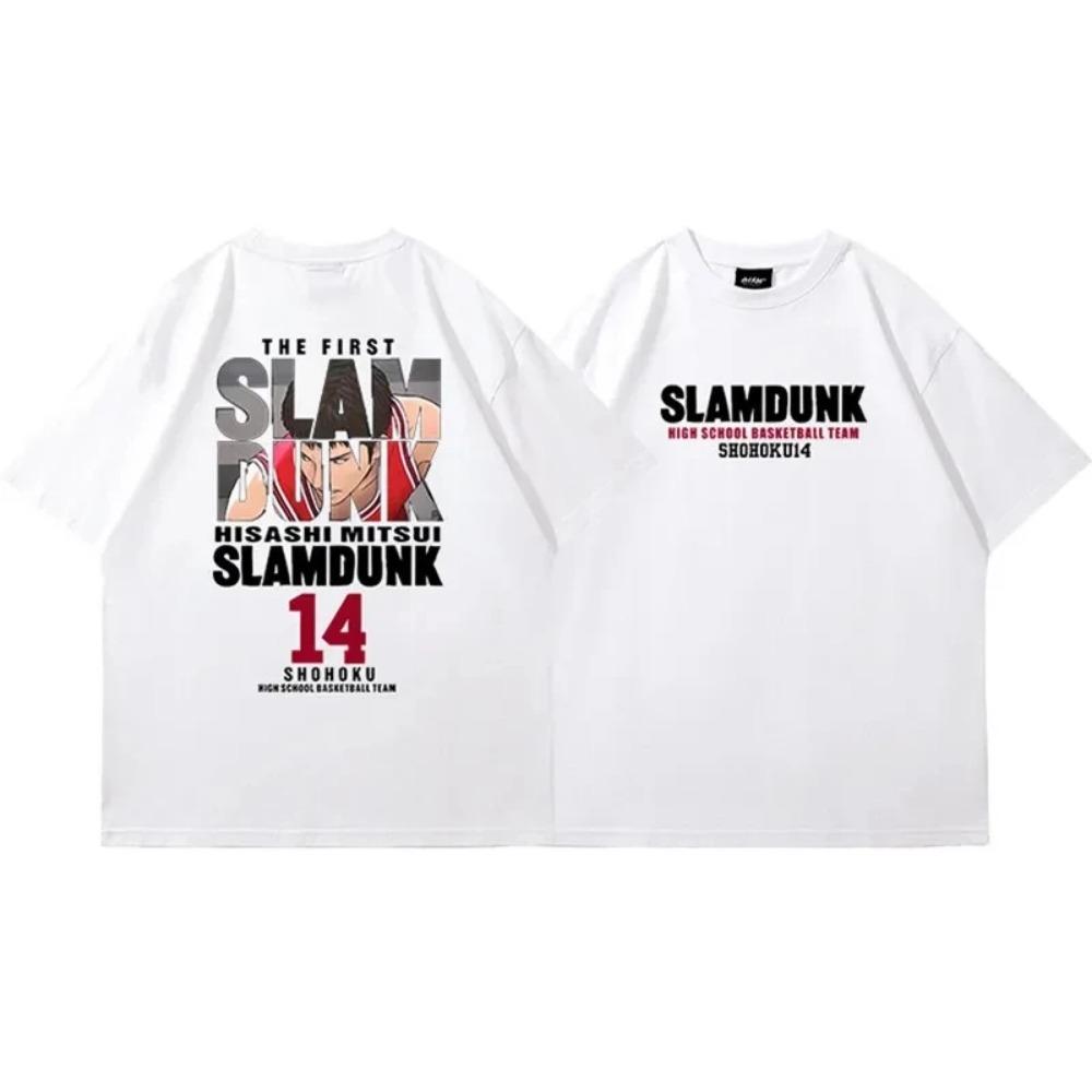 Men's Anime Dunk Print T-shirt, Men's Japanese Manganese Short Sleeved Express Cotton Short Sleeved Top, Comfortable and Soft Fabric
