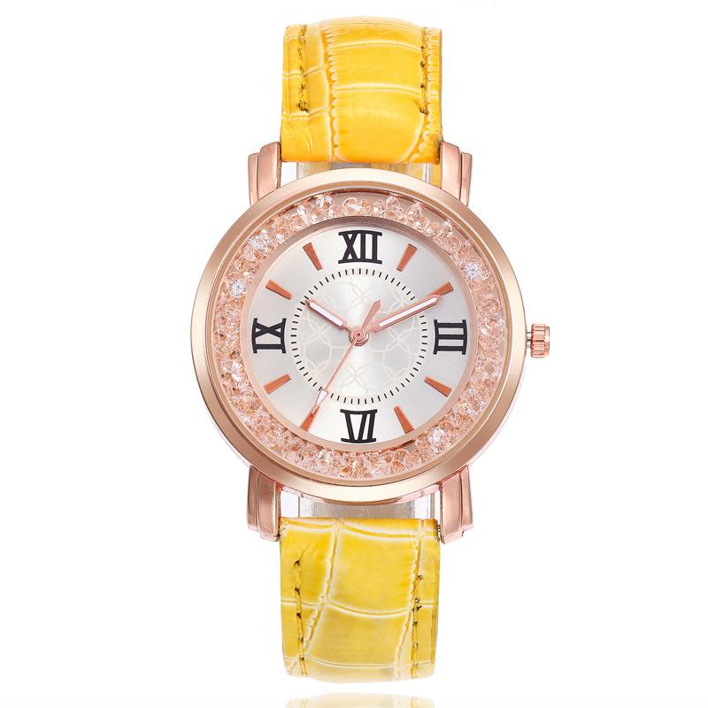 Ebaywish Simple Casual Rhinestone Creative Gift Colorful Watch Plastic Quartz Wrist