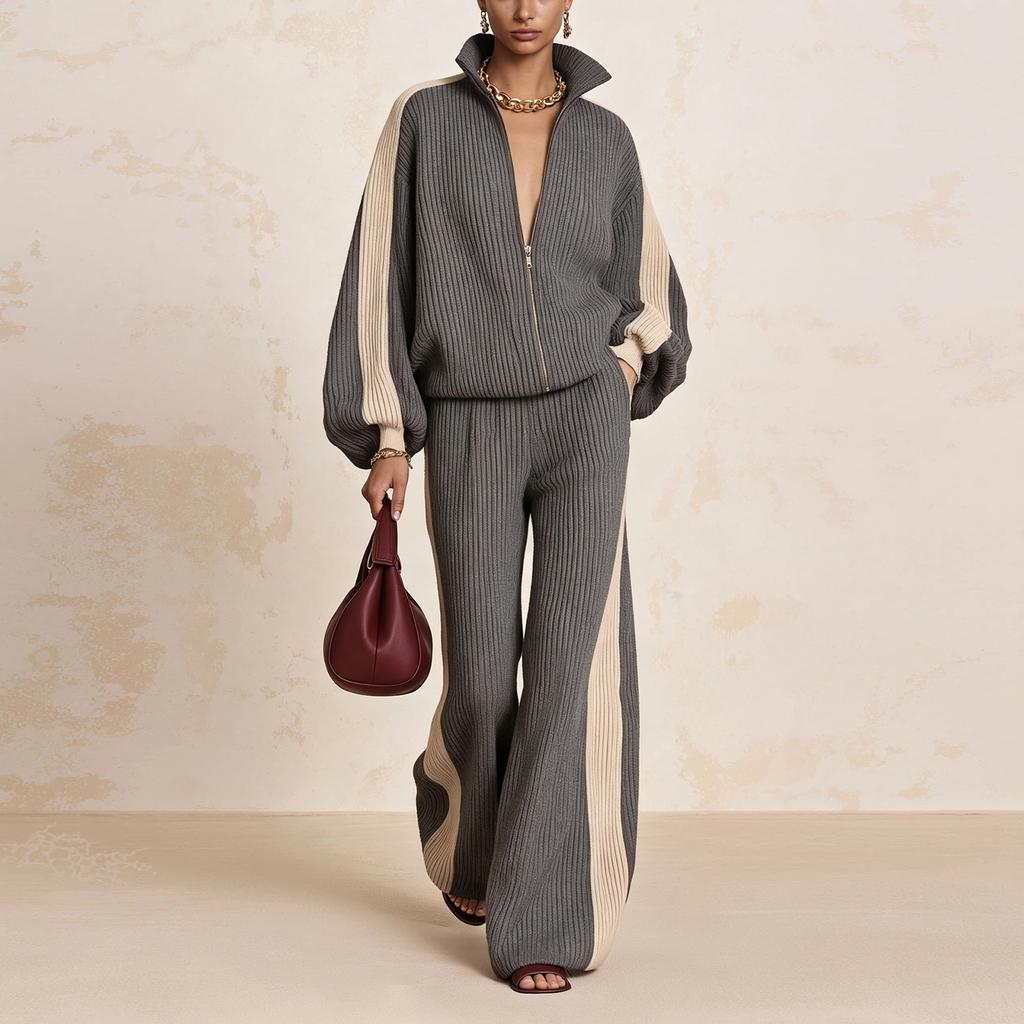 Women's Corduroy Two Piece Set with Color for Fall and Winter