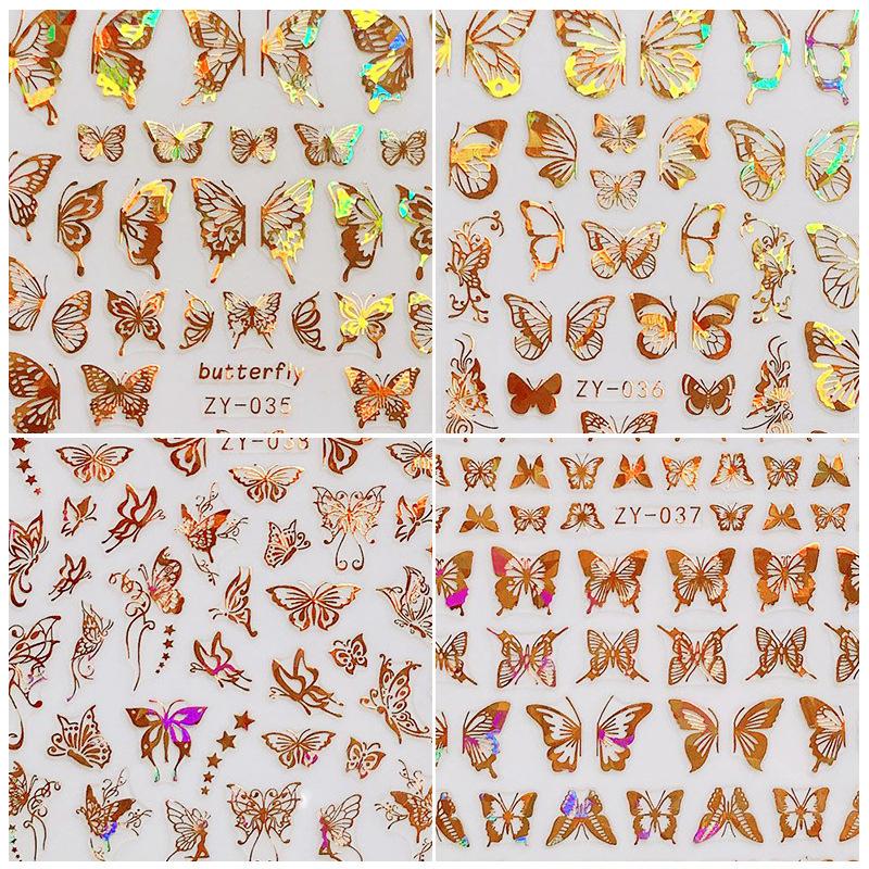 Laser Butterfly Nail Art Stickers Nail Decals Decorations Diy Manicure