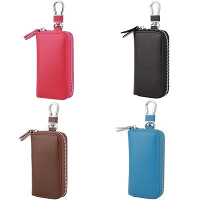 Leather Car Key Holder Keychain Multifunctional Keys Storage Box