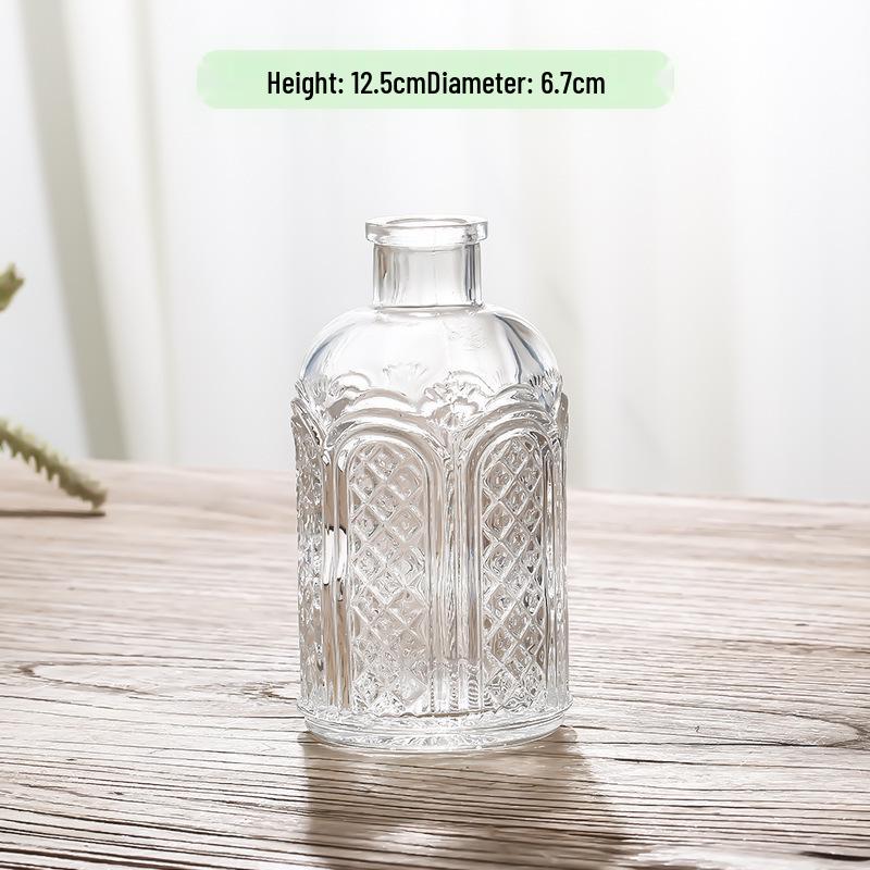 Small French Retro Glass Vase for Flowers and Hydroponics