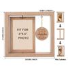 Dog Cats Memorial Photo Holder Paws Print Wooden Rotating Picture Frame for 4x6Inch Photo Display Pet Loss Sympathy Gift
