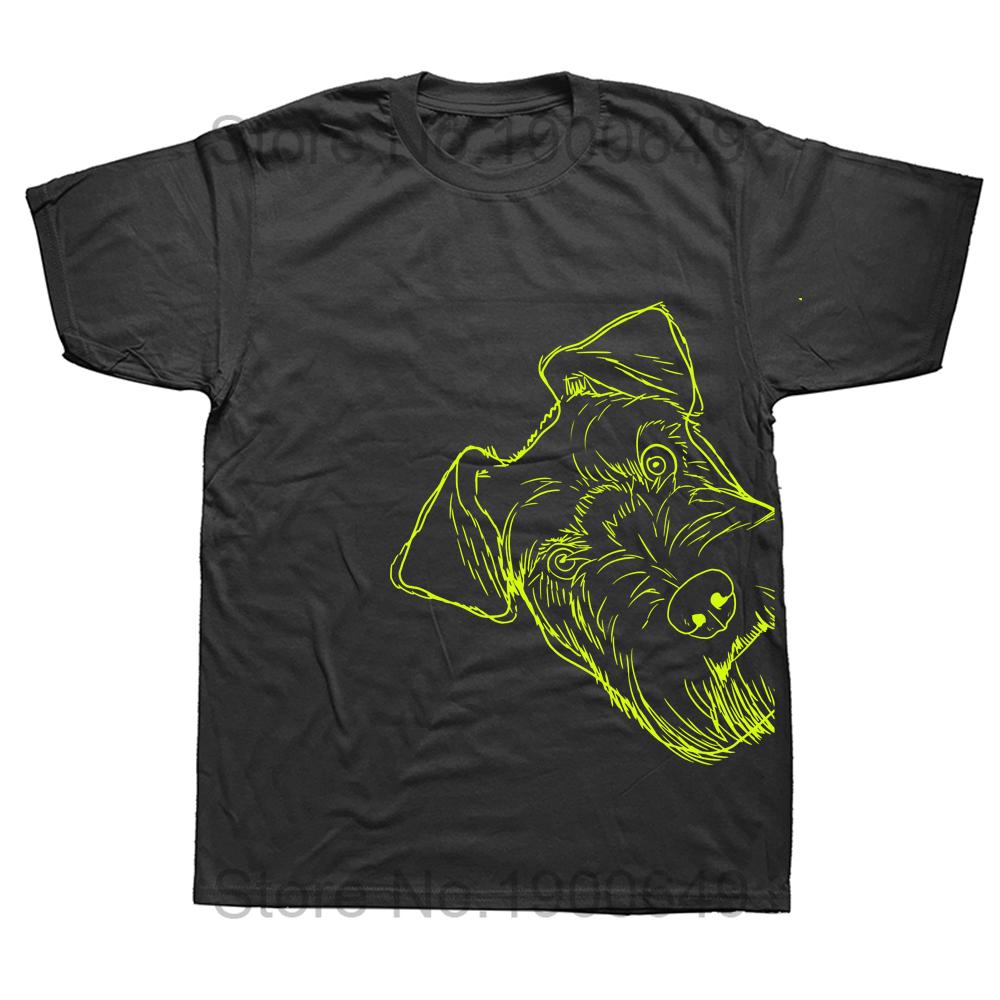 Funny  Schnauzer Dog Dad T Shirts Graphic Cotton Streetwear Short Sleeve Birthday Gifts Summer Style Tshirt Mens Clothing